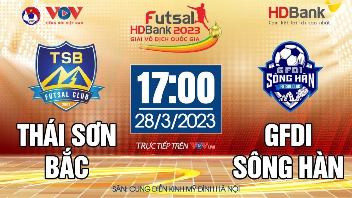 Xem trực tiếp Thái Sơn Bắc vs GFDI Sông Hàn giải Futsal HDBank VĐQG 2023